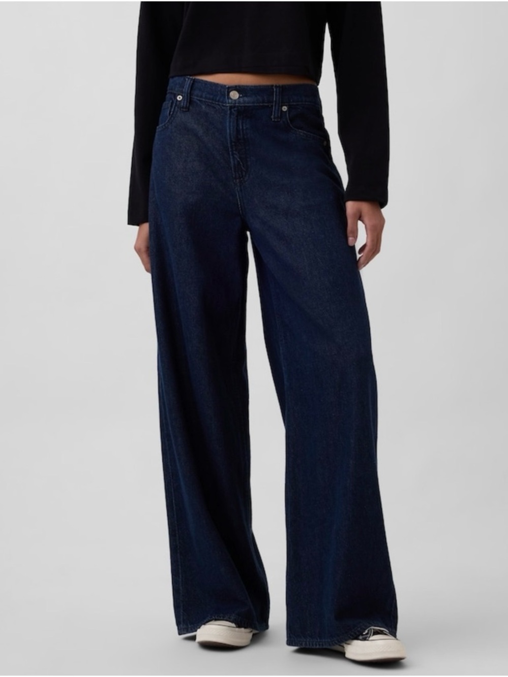 GAP Wide-Leg High Rise Jeans in Dark Indigo